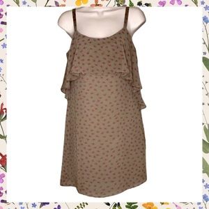 Basically Me Brown & Pink Floral Pullover 90s Dress Women’s Med Spring Summer